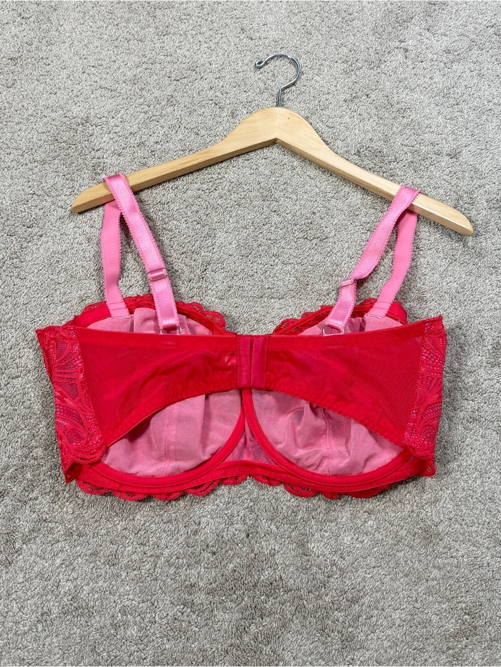 Adore Me Women’s Lace Bra Underwire Romantic Sexy in Red 40I - Picture 4 of 13